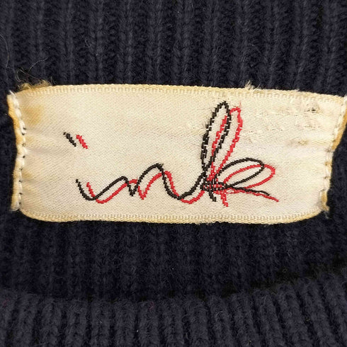 インク ink カシミヤ混 ナイロン ウール リブ ニット メンズ