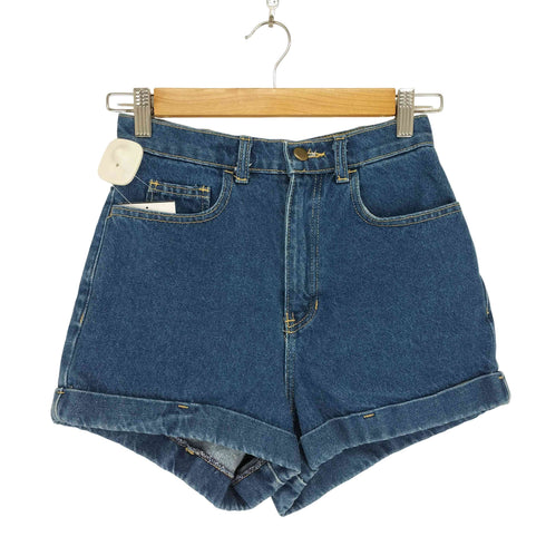 アメリカンアパレル AMERICAN APPAREL MADE IN USA ワイドデニムハーフパンツ レディース 26