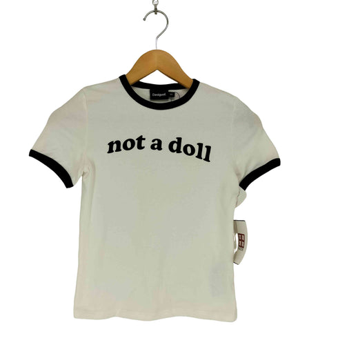 デシグアル Desigual not a doll リンガーTシャツ ちびT レディース xs