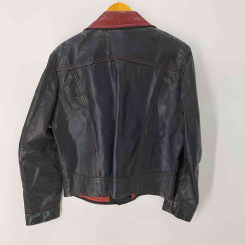 GENUINE LEATHER シングルライダースジャケット メンズ