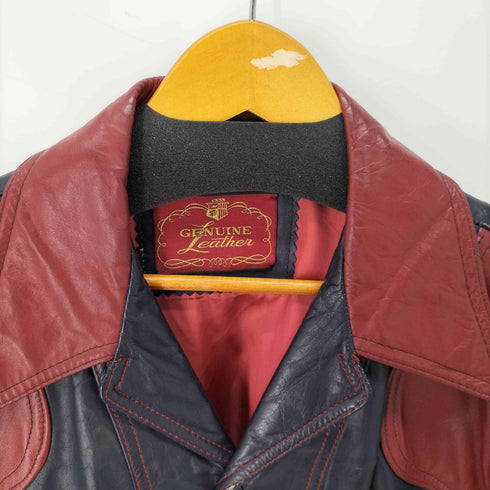 GENUINE LEATHER シングルライダースジャケット メンズ
