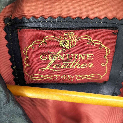 GENUINE LEATHER シングルライダースジャケット メンズ