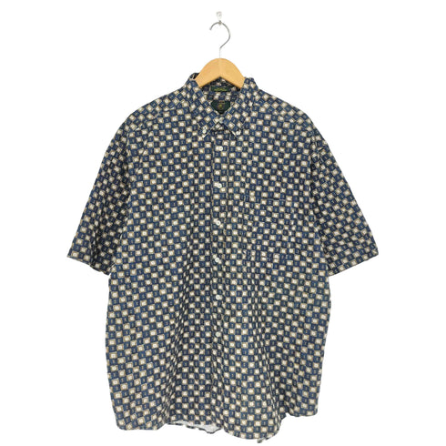総柄 S/S ボタンダウンシャツ メンズ XL