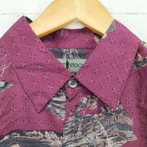 ロバートストック ROBERT STOCK 総柄シルクシャツ メンズ L