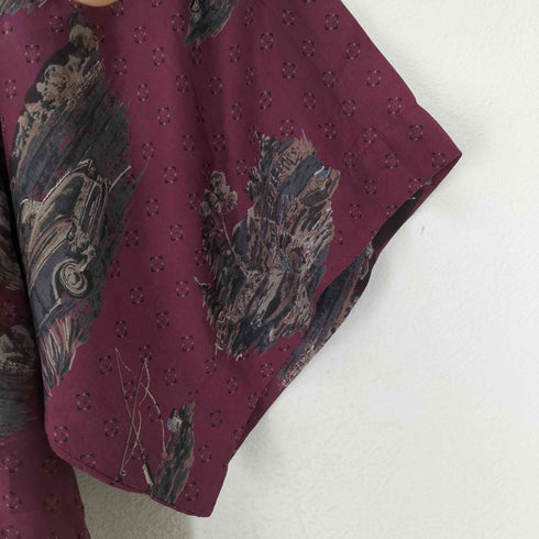 ロバートストック ROBERT STOCK 総柄シルクシャツ メンズ L