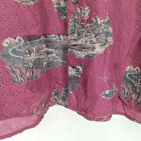 ロバートストック ROBERT STOCK 総柄シルクシャツ メンズ L