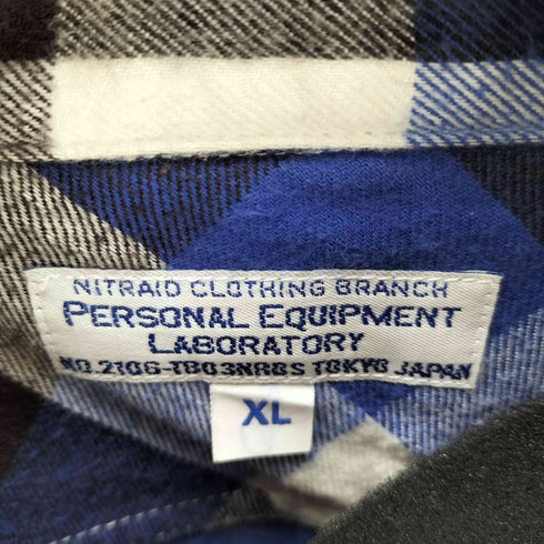 ナイトレイド Nitraid ブロック チェック フランネル ワーク シャツ 裏原 メンズ JPN:L