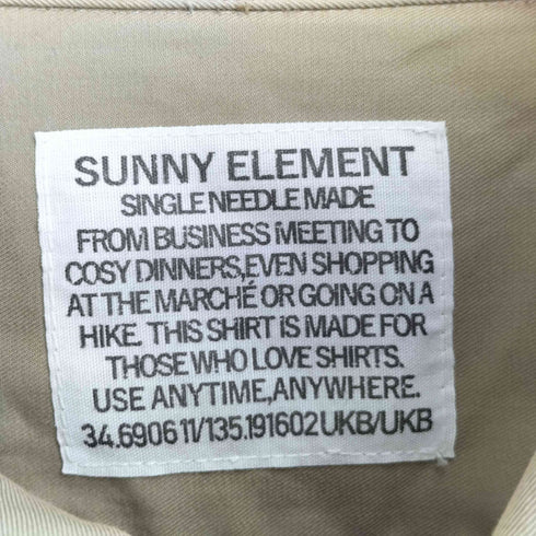 SUNNY ELEMENT 日本製 長袖 ロングシャツ メンズ JPN:L