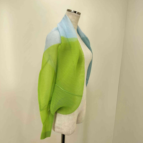 プリーツプリーズイッセイミヤケ PLEATS PLEASE ISSEY MIYAKE タタミメッシュ ボレロ カラーブロック レディース