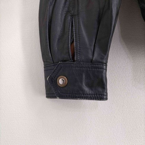 ラムレザー 裏地チェック ブルゾン ジャケット メンズ import:M