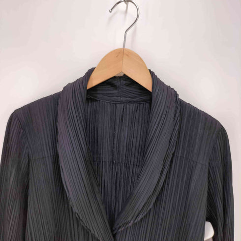 プリーツプリーズイッセイミヤケ PLEATS PLEASE ISSEY MIYAKE 09SS ショールカラープリーツジャケット レディース JPN:3