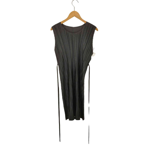 プリーツプリーズイッセイミヤケ PLEATS PLEASE ISSEY MIYAKE 15SS リボンデザインクルーネック ノースリーブ ワンピース レディース