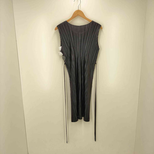 プリーツプリーズイッセイミヤケ PLEATS PLEASE ISSEY MIYAKE 15SS リボンデザインクルーネック ノースリーブ ワンピース レディース