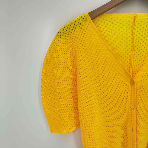 プリーツプリーズイッセイミヤケ PLEATS PLEASE ISSEY MIYAKE ボリュームスリーブ メッシュ カーディガン レディース JPN:3