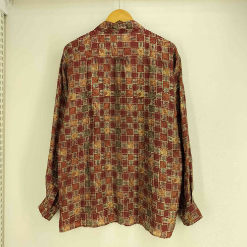SILKEN 総柄 シルクシャツ メンズ import:L