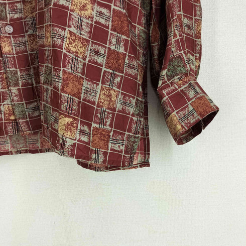 SILKEN 総柄 シルクシャツ メンズ import:L