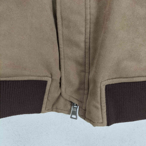 バーバリーブラックレーベル BURBERRY BLACK LABEL 裏地ノヴァチェック襟ファー フェイクスウェードジップブルゾン メンズ M