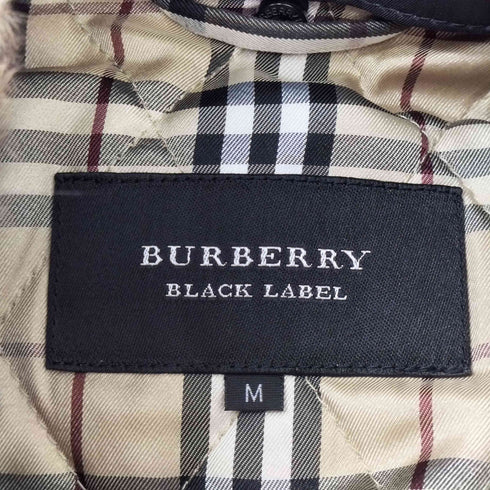 バーバリーブラックレーベル BURBERRY BLACK LABEL 裏地ノヴァチェック襟ファー フェイクスウェードジップブルゾン メンズ M