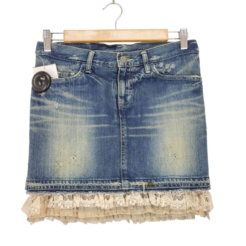 ヒステリックグラマー HYSTERIC GLAMOUR 00S レース切替デニムタイトスカート レディース S