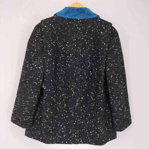 カルヴェン CARVEN モヘヤシルク混 ツイード ピーコート レディース 36
