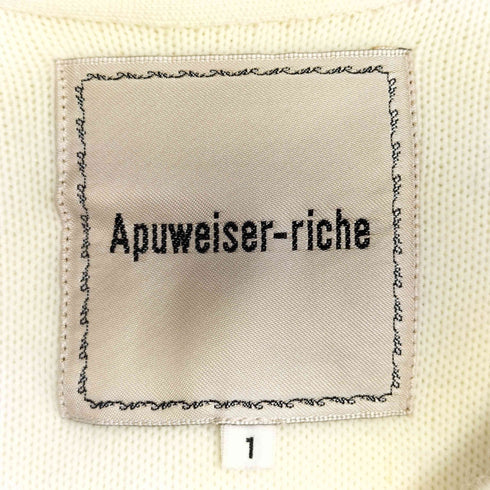 アプワイザーリッシェ Apuweiser riche ノーカラーふわふわニットコート レディース JPN:1
