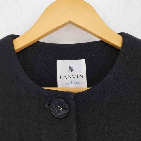 ランバンオンブルー LANVIN en Bleu カシミヤ混 ノーカラーコート レディース EUR:38