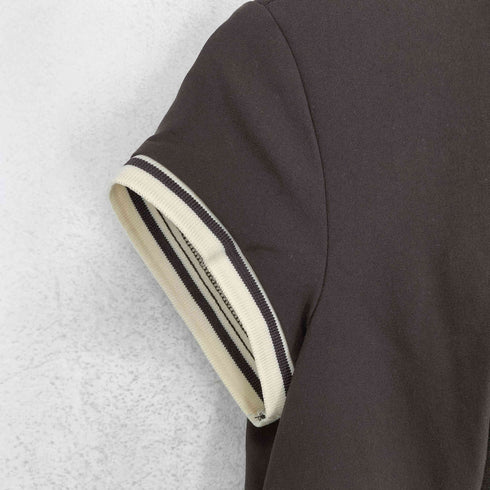 ザラ ZARA コントラストリブ編みプリーツワンピース レディース import:M
