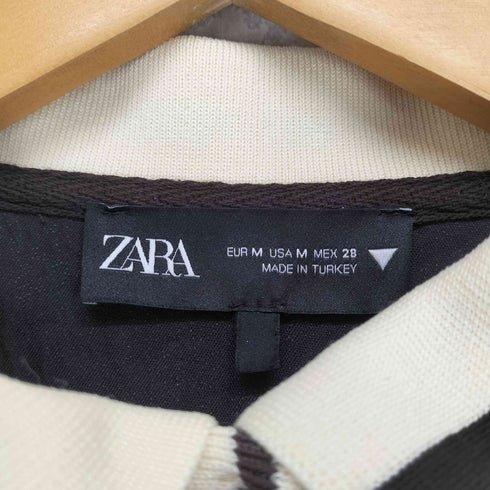 ザラ ZARA コントラストリブ編みプリーツワンピース レディース import:M