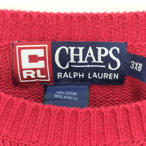 チャップスラルフローレン CHAPS RALPH LAUREN 刺繍 コットンニット メンズ 3XB
