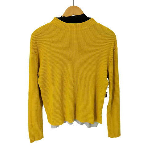 ピーエスポールスミス PS Paul Smith バイカラー モックネック ニット セーター レディース import:M