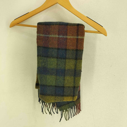 james johnston of scotland スコットランド製 チェック フリンジマフラー メンズ