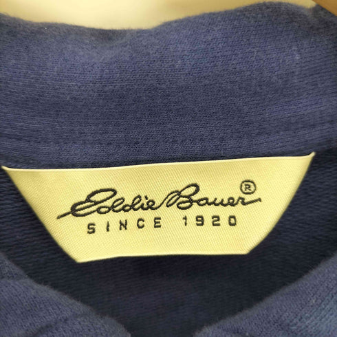 エディーバウアー Eddie Bauer 90S 白タグ フロントポケット コットン ハーフジップ S/S ポロシャツ メンズ import:S