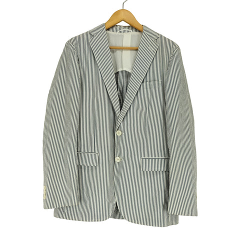 ユナイテッドアローズグリーンレーベルリラクシング UNITED ARROWS green label relaxing シアサッカーストライプテーラードジャケット メンズ L