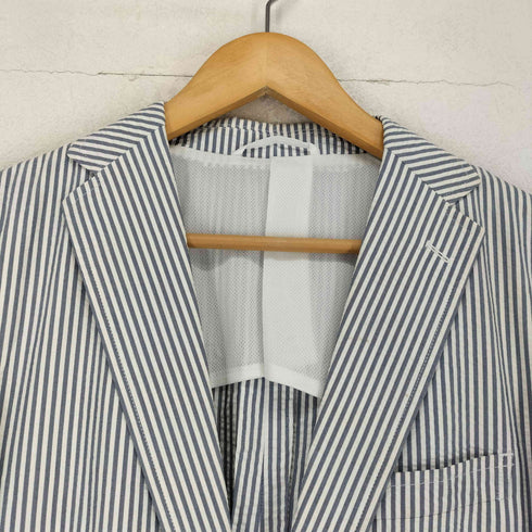 ユナイテッドアローズグリーンレーベルリラクシング UNITED ARROWS green label relaxing シアサッカーストライプテーラードジャケット メンズ L