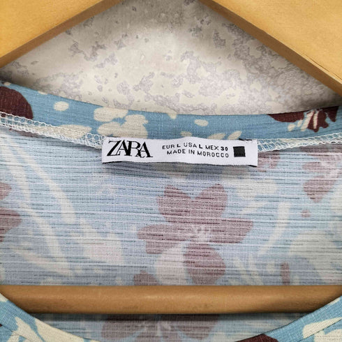 ザラ ZARA 花柄フリルデザインワンピース レディース L