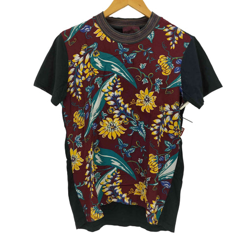 プラダ PRADA 14SS アロハ柄 異素材切替レーヨンS/Sカットソー メンズ import:S