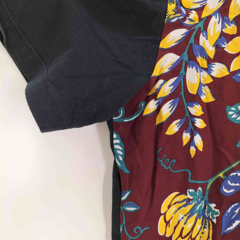 プラダ PRADA 14SS アロハ柄 異素材切替レーヨンS/Sカットソー メンズ import:S
