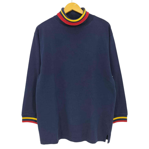 エディーバウアー Eddie Bauer 80-90s 黒タグ後期 リブボーダー タートルネック 長袖 Tシャツ メンズ import:M