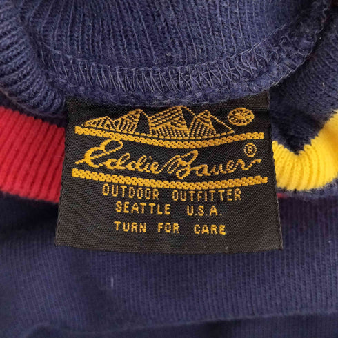 エディーバウアー Eddie Bauer 80-90s 黒タグ後期 リブボーダー タートルネック 長袖 Tシャツ メンズ import:M