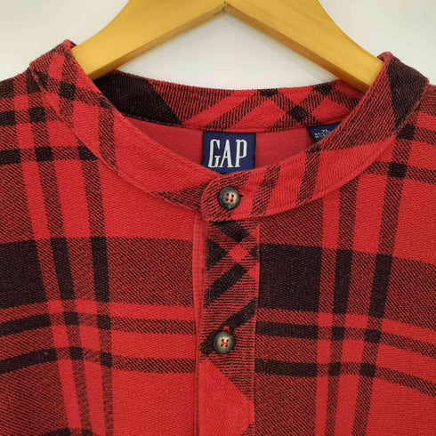 ギャップ Gap 90S OLD チェック柄 フランネル ヘンリーネック プルオーバーシャツ メンズ import:XL