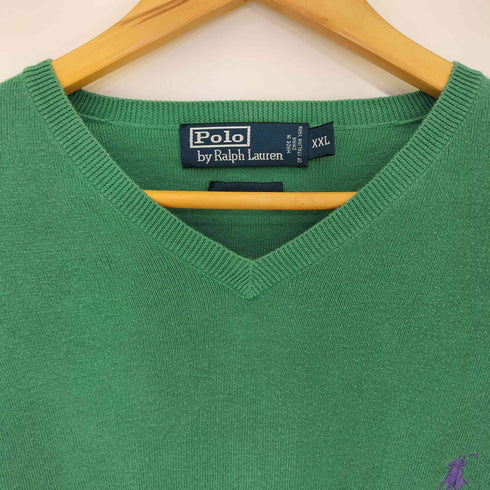 ポロバイラルフローレン Polo by RALPH LAUREN PIMA COTTON ポニー刺繍 Vネック ニット メンズ import:XXL