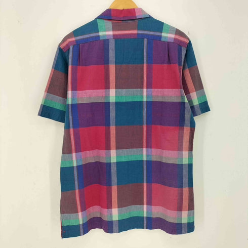 ポロバイラルフローレン Polo by RALPH LAUREN マドラスチェック オープンカラー 半袖 シャツ ボックスシルエット メンズ import:L