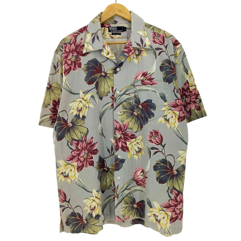 ポロバイラルフローレン Polo by RALPH LAUREN 花柄 コットン 半袖 オープンカラーシャツ ボックスシルエット メンズ import:L