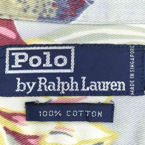 ポロバイラルフローレン Polo by RALPH LAUREN 花柄 コットン 半袖 オープンカラーシャツ ボックスシルエット メンズ import:L
