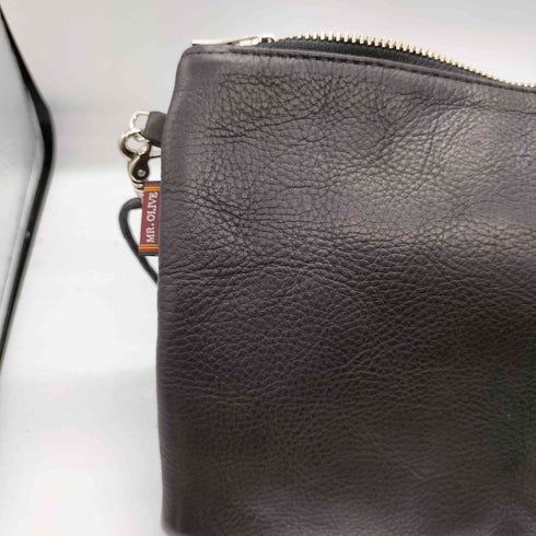 ミスターオリーブ MR.OLIVE 裏地総柄 レザーショルダーポーチ レディース