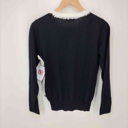 ランバンコレクション LANVIN COLLECTION フリンジ クルーネックニット レディース 36