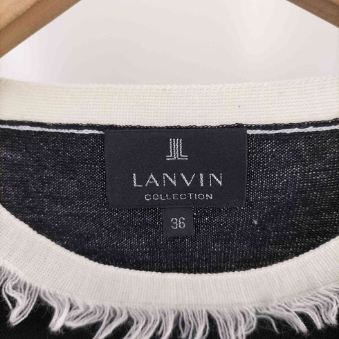 ランバンコレクション LANVIN COLLECTION フリンジ クルーネックニット レディース 36