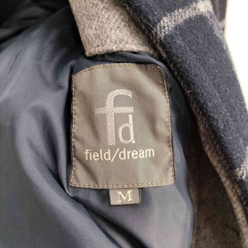 フィールドドリーム field/dream ウール チェック ステンカラーコート メンズ M