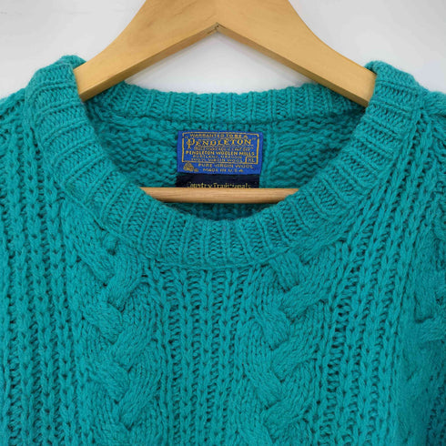 ペンドルトン PENDLETON 70S Country Traditionals USA製 ウール フィッシャーマン セータ― ケーブルニット メンズ import:XL