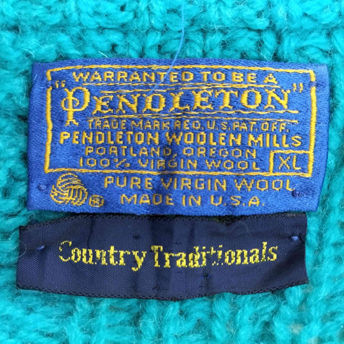 ペンドルトン PENDLETON 70S Country Traditionals USA製 ウール フィッシャーマン セータ― ケーブルニット メンズ import:XL